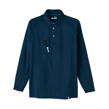 長袖ポロシャツ【0017-ASC】 7.ネイビー