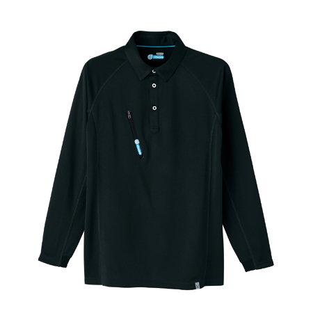 長袖ポロシャツ【0017-ASC】 12.ブラック