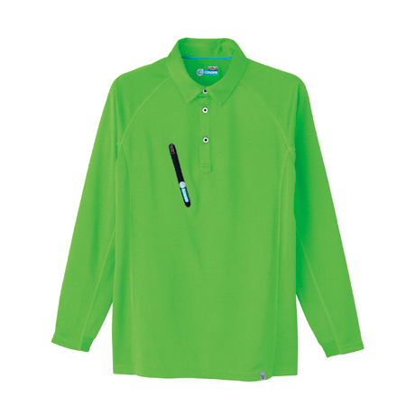 長袖ポロシャツ【0017-ASC】 117.ネオングリーン