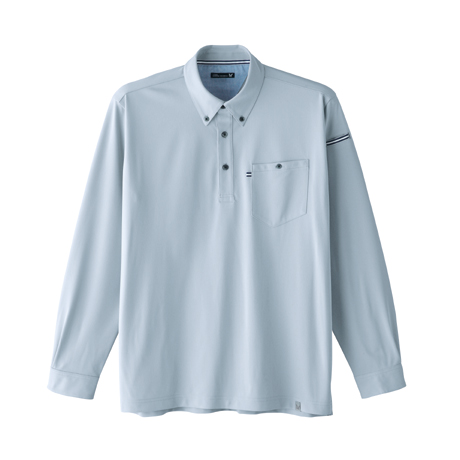 長袖ニットシャツ【0024-ASC】 10.ライトグレー