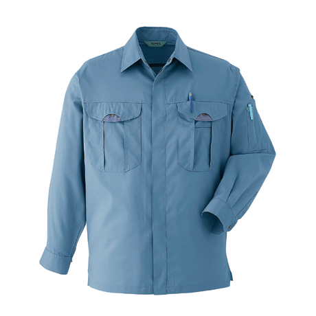 長袖シャツ【013-ASC】 5.アイスブルー