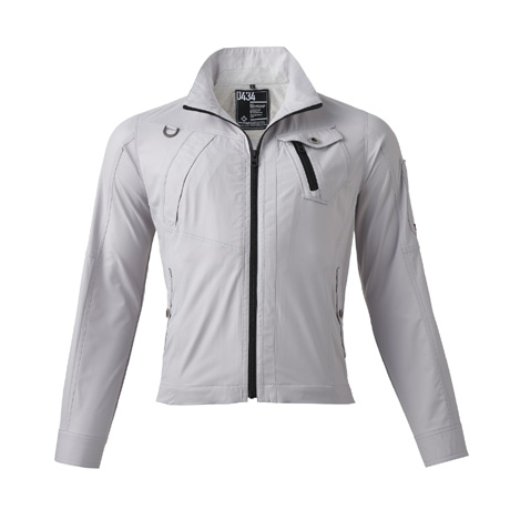 脇メッシュダブルストレッチジャケット【0434-ATK】 07.グレー