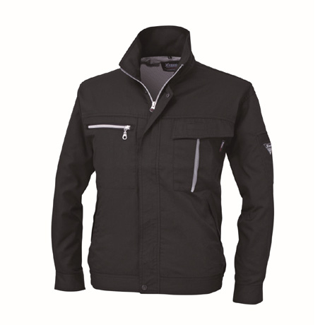 清涼素材長袖ブルゾン【1254-XEB】 91.ストーンブラック