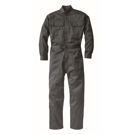 プリーツロン仕様長袖つなぎ服【1268-XEB】 25.チャコールグレー