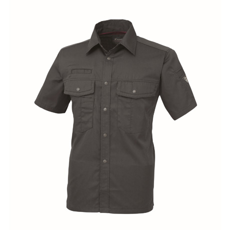 防縮防シワ半袖シャツ【1272-XEB】 25.チャコールグレー