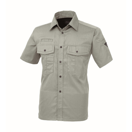 防縮防シワ半袖シャツ【1272-XEB】 61.モスグリーン