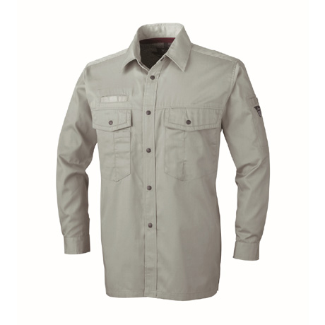 防縮防シワ長袖シャツ【1273-XEB】 61.モスグリーン