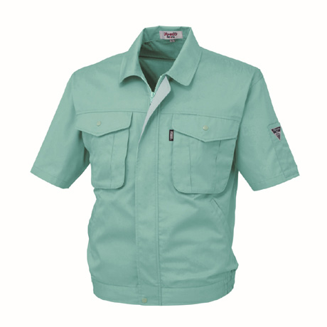 抗菌防臭半袖ブルゾン【1291-XEB】 67.ミントグリーン