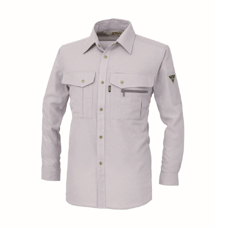 高通気長袖シャツ【1343-XEB】 20.グレー