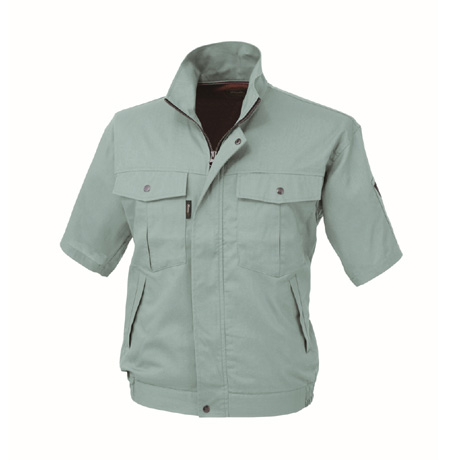 防縮防シワ半袖ブルゾン【1351-XEB】 60.グリーン