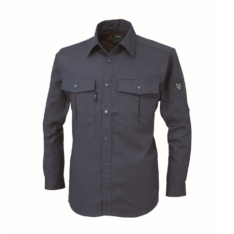 防縮防シワ長袖シャツ【1353-XEB】 10.コン