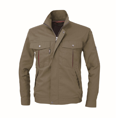 防縮防シワ加工長袖ブルゾン【1354-XEB】 62.アーミーグリーン