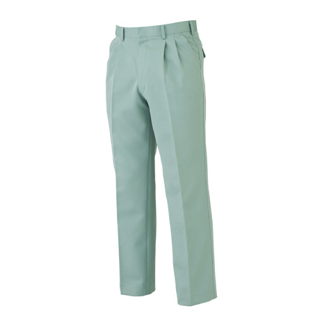 ストレッチ帯電防止ツータックパンツ【1381-BBO】 23.スプレーグリーン