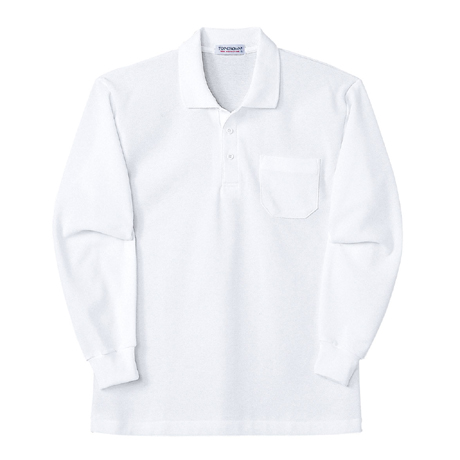 長袖ポロシャツ【1450-NAH】 24.ホワイト