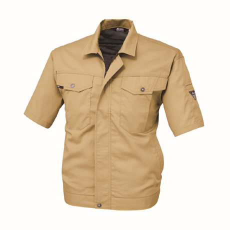 抗菌防臭半袖ブルゾン【1491-XEB】 81.キャメル