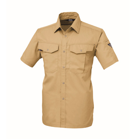 抗菌防臭半袖シャツ【1492-XEB】 81.キャメル