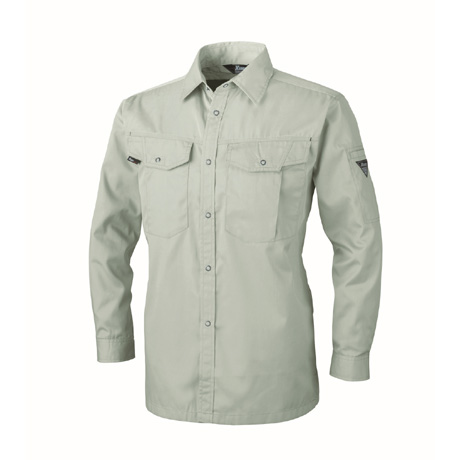 抗菌防臭長袖シャツ【1493-XEB】 61.モスグリーン