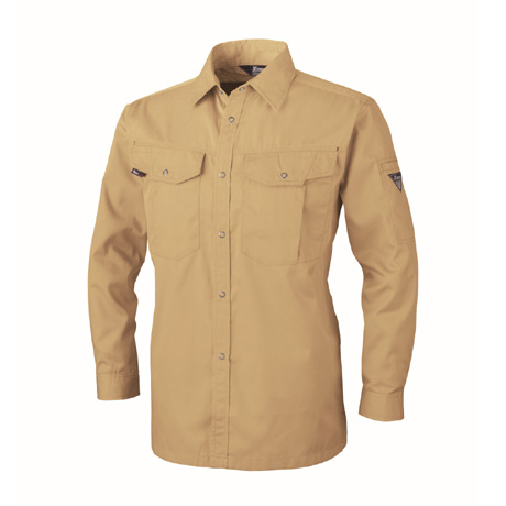 抗菌防臭長袖シャツ【1493-XEB】 81.キャメル