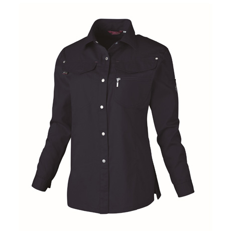 抗菌防臭加工レディス長袖シャツ【1495-XEB】 19.ディープネイビー