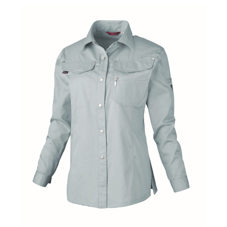 抗菌防臭加工レディス長袖シャツ【1495-XEB】 43.ブルーグレー