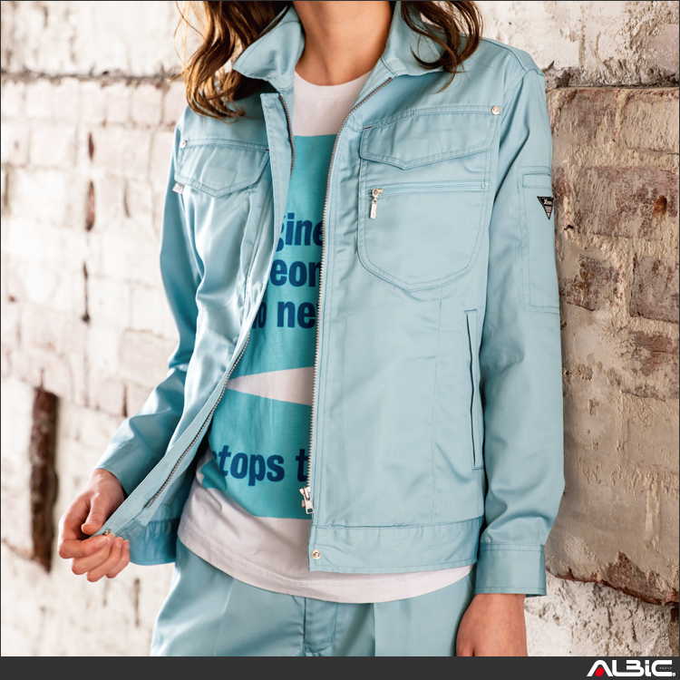 抗菌防臭加工レディス長袖ブルゾン【1498-XEB】 商品写真