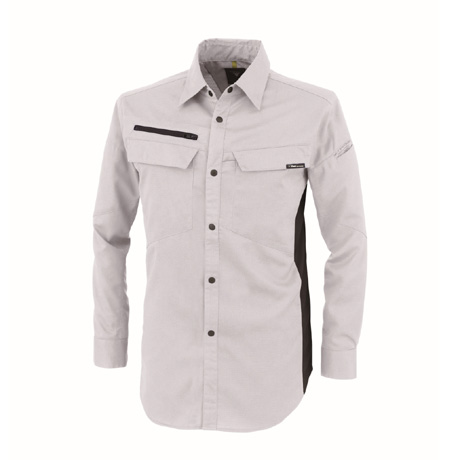 帯電防止長袖シャツ【1513-XEB】 22.シルバーグレー