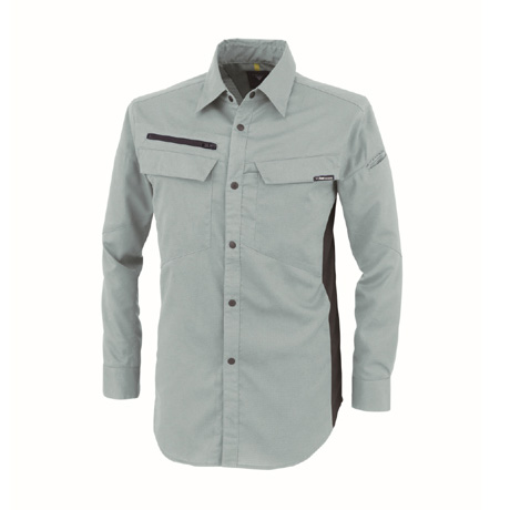 帯電防止長袖シャツ【1513-XEB】 605.ミストグリーン