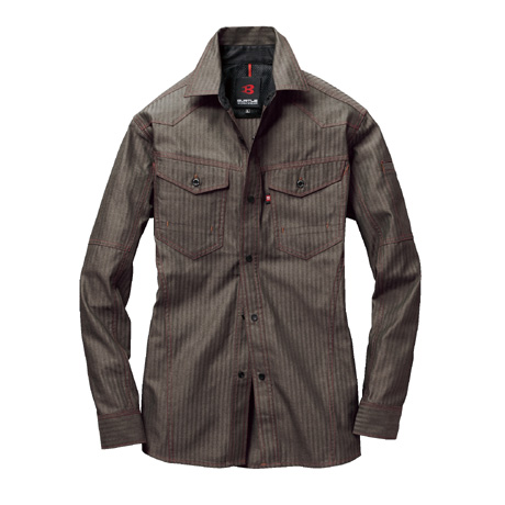 JIS8118適合長袖シャツ【1515-BAT】 85.ブラウン