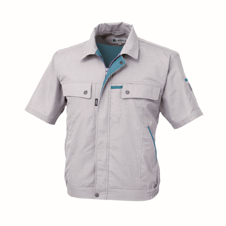 吸汗速乾半袖ブルゾン【1551-XEB】 22.シルバーグレー