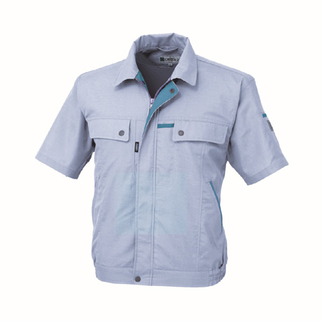 吸汗速乾半袖ブルゾン【1551-XEB】 42.サックス