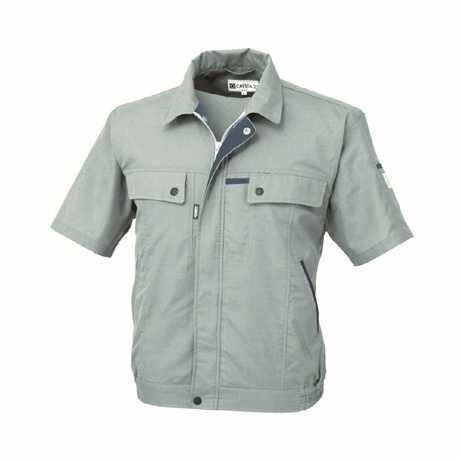 吸汗速乾半袖ブルゾン【1551-XEB】 605.ミストグリーン