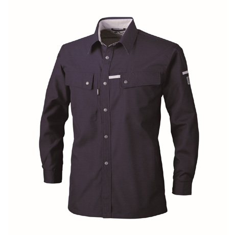 吸汗速乾長袖シャツ【1553-XEB】 19.ディープネイビー