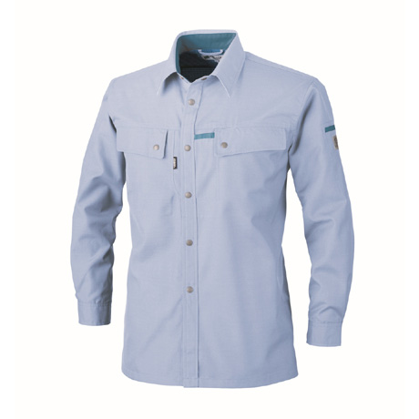 吸汗速乾長袖シャツ【1553-XEB】 42.サックス