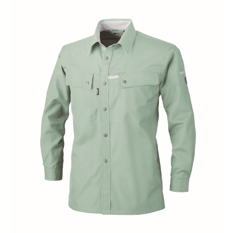 吸汗速乾長袖シャツ【1553-XEB】 61.モスグリーン