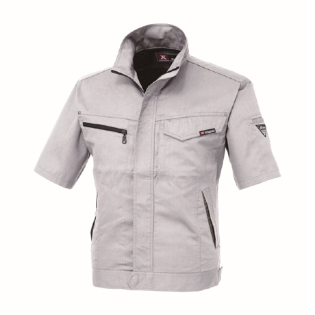 立体裁断半袖ブルゾン【1631-XEB】 22.シルバーグレー