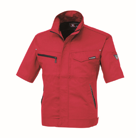 立体裁断半袖ブルゾン【1631-XEB】 71.レッド