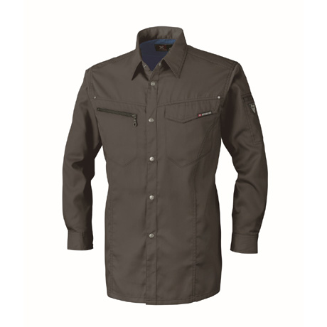 立体裁断長袖シャツ【1633-XEB】 25.チャコールグレー