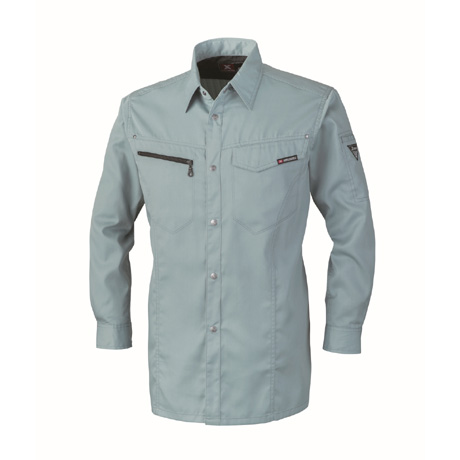 立体裁断長袖シャツ【1633-XEB】 605.ミストグリーン