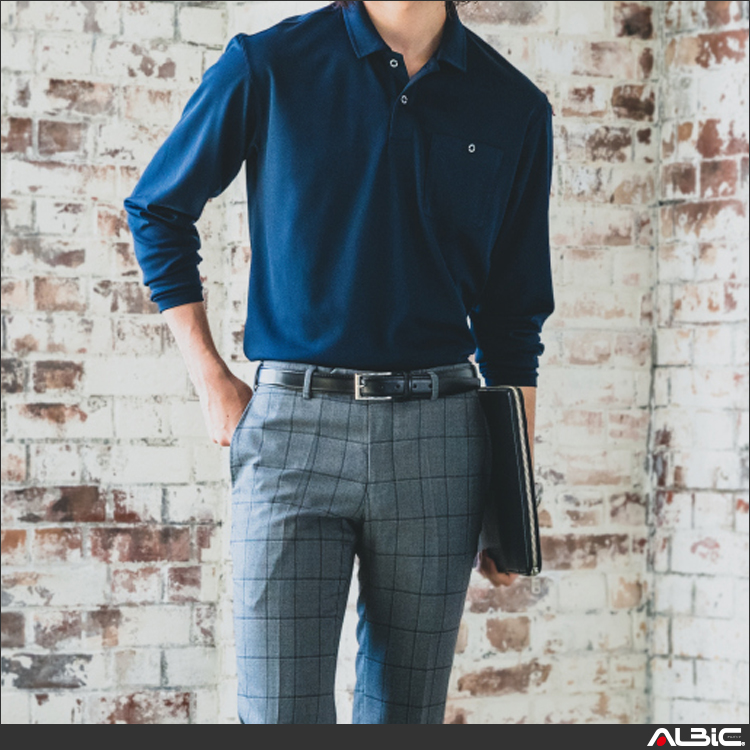 消臭加工長袖ポロシャツ【165-BAT】 商品写真