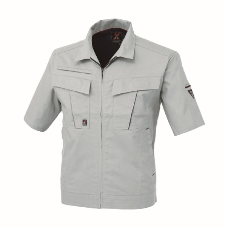 消臭機能半袖ブルゾン【1651-XEB】 22.シルバーグレー