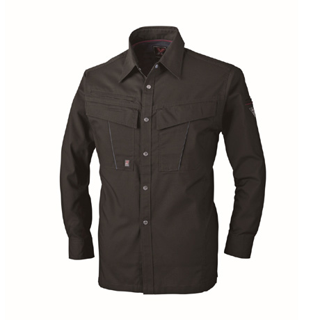 消臭機能長袖シャツ【1653-XEB】 90.クロ