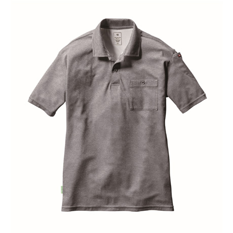 消臭加工半袖ポロシャツ【167-BAT】 052.バーク(杢)