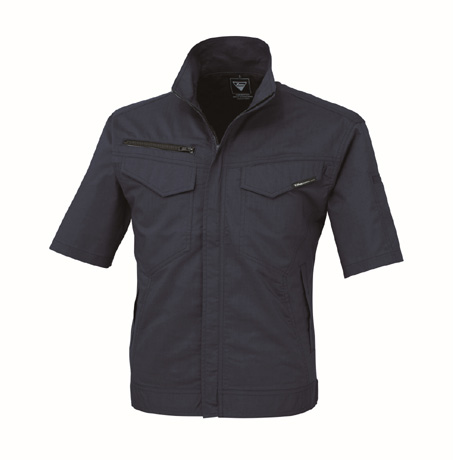 清涼素材半袖ブルゾン【1691-XEB】 19.ディープネイビー