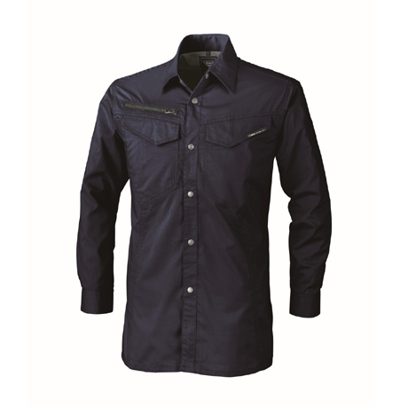 清涼素材長袖シャツ【1693-XEB】 19.ディープネイビー