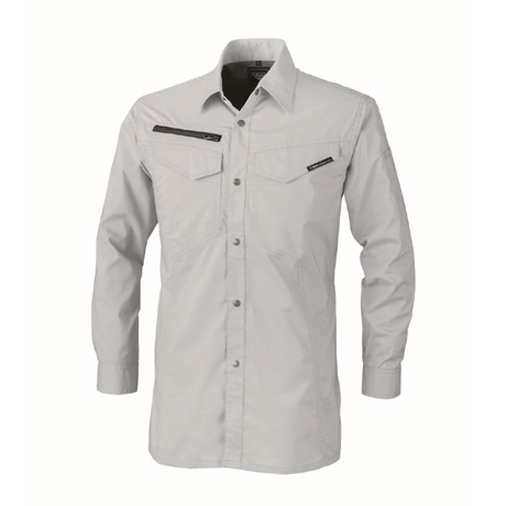 清涼素材長袖シャツ【1693-XEB】 22.シルバーグレー