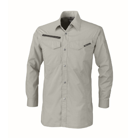 清涼素材長袖シャツ【1693-XEB】 61.モスグリーン