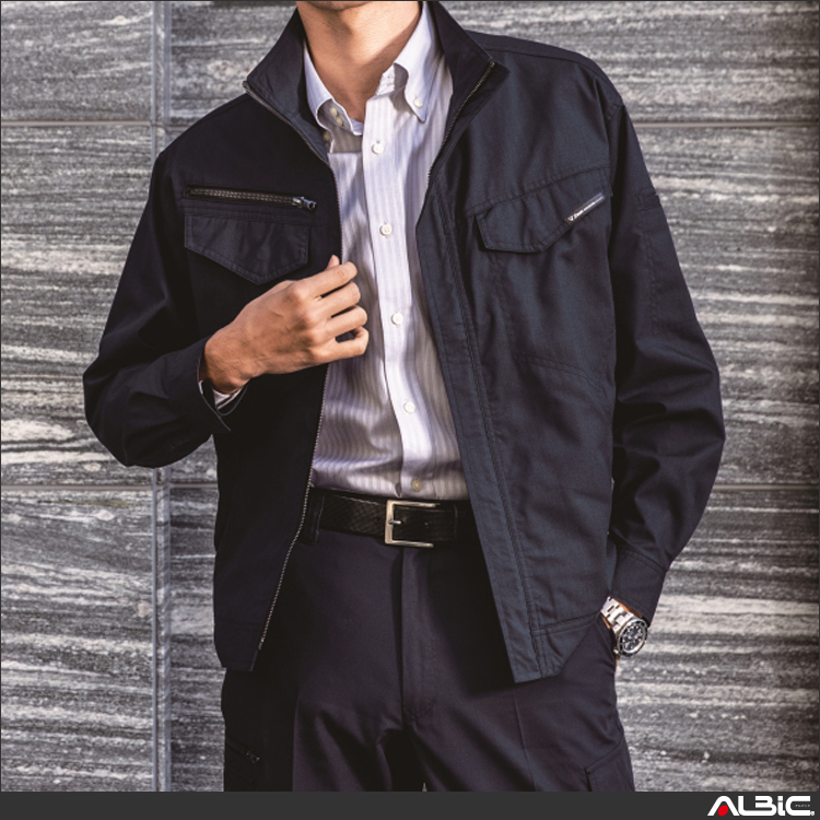 清涼素材長袖ブルゾン【1694-XEB】 商品写真