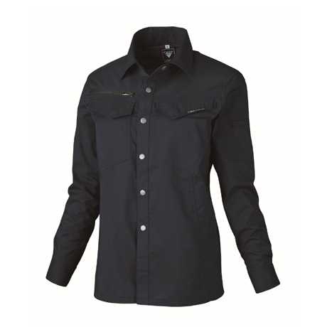 帯電防止レディス長袖シャツ【1695-XEB】 19.ディープネイビー