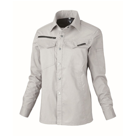 帯電防止レディス長袖シャツ【1695-XEB】 22.シルバーグレー