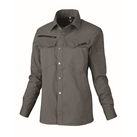 帯電防止レディス長袖シャツ【1695-XEB】 25.チャコールグレー